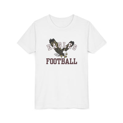 Youth Flying Football Eagle Graphic Short Sleeve Soft Tee