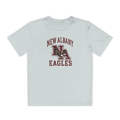 Youth New Albany Vintage Vibes Football Logo Graphic Sport-Tek Competitor Performance Tee