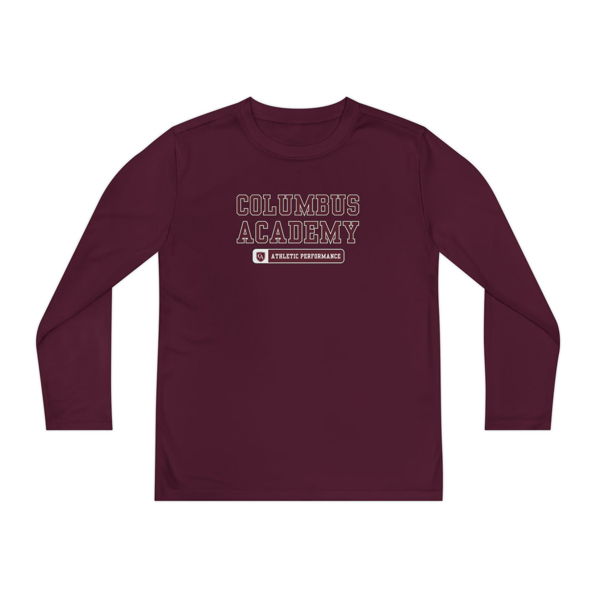 Youth Columbus Academy Athletic Performance Graphic Sport-Tek Competitor Performance Long Sleeve Tee
