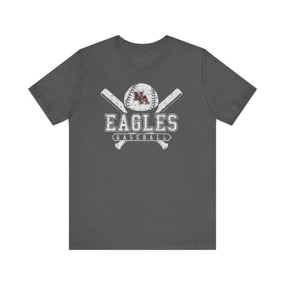 Adult Unisex Vintage Eagles Crossed Bats Graphic Short Sleeve Soft Tee
