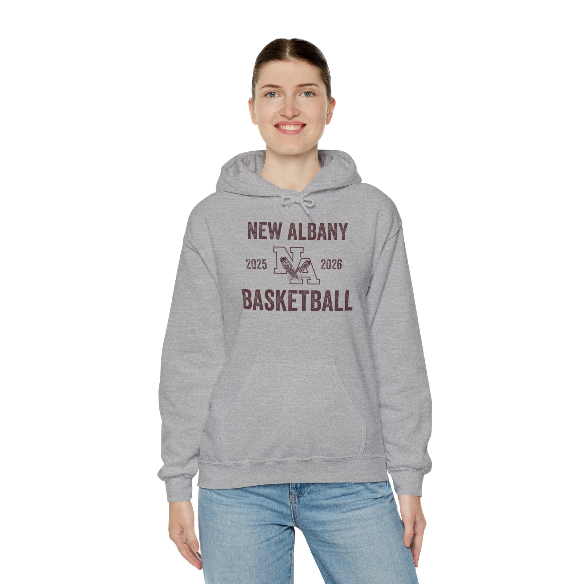 Adult Unisex Vintage Distressed New Albany Basketball Graphic Hoodie