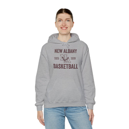 Adult Unisex Vintage Distressed New Albany Basketball Graphic Hoodie