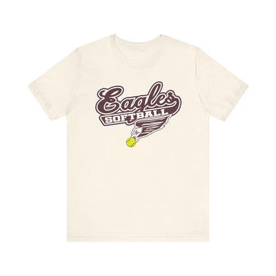 Adult Unisex Sporty Script Softball Eagles Graphic Short Sleeve Soft Tee