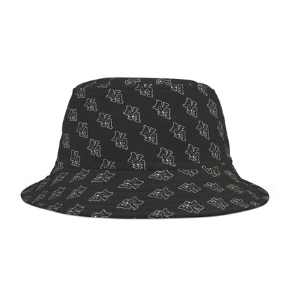 Adult Unisex Classic Logo Allover Print Black Bucket Hat - New Albany Eagles