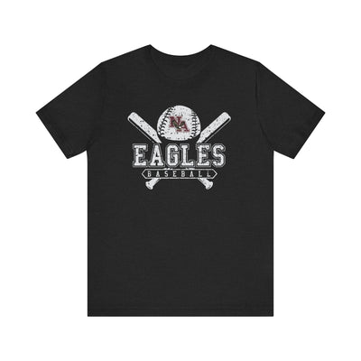 Adult Unisex Vintage Eagles Crossed Bats Graphic Short Sleeve Soft Tee