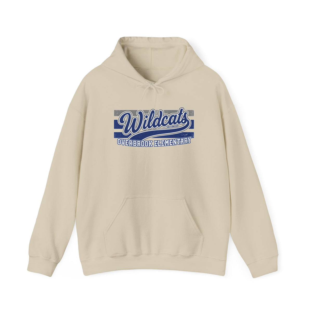 Adult Unisex Overbrook Elementary Wildcats Vintage Distressed Spirit Graphic Hoodie