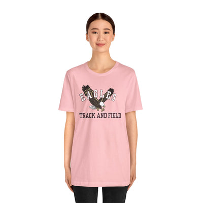 Adult Unisex Flying Track and Field Eagle Graphic Short Sleeve Soft Tee