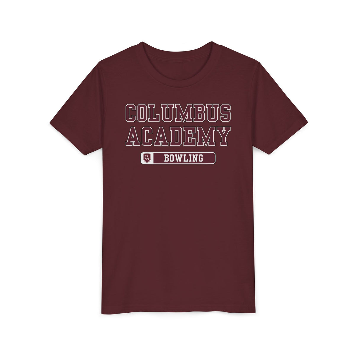 Youth Columbus Academy Bowling Graphic Short Sleeve Bella + Canvas Soft Tee