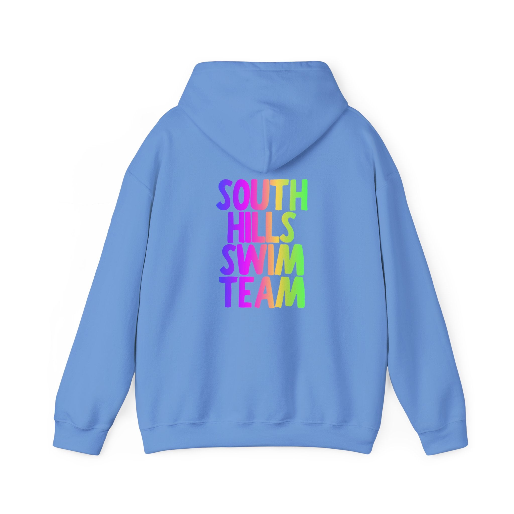 Adult Unisex South Hills Swim Team Neon Rainbow Graphic Hoodie