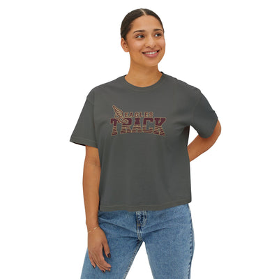 Women's Retro Track Boxy Crop Short Sleeve Graphic Tee