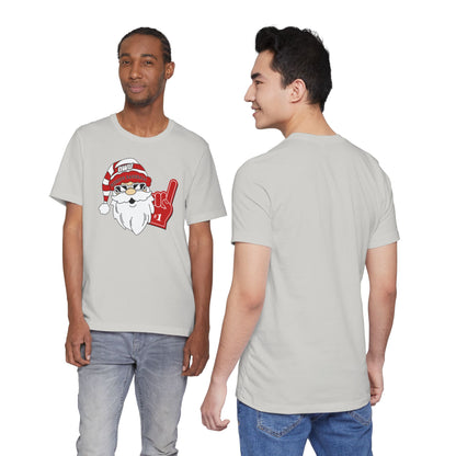 Adult Unisex OWU Bishops Baseball Spirited Santa Graphic Short Sleeve Soft Tee