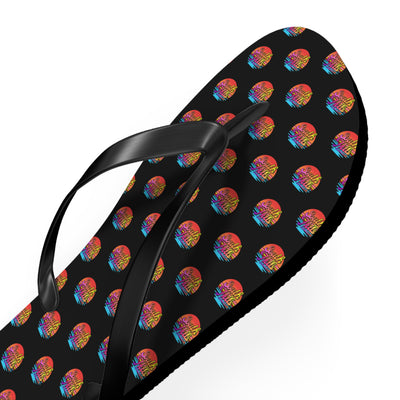 South Hills Swim Club Sunset Script Graphic Print Flip Flops