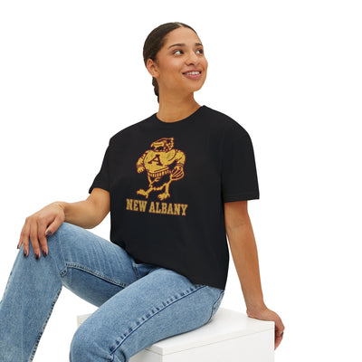 Women's New Albany Old School Eagle Graphic Boxy Crop Short Sleeve Tee
