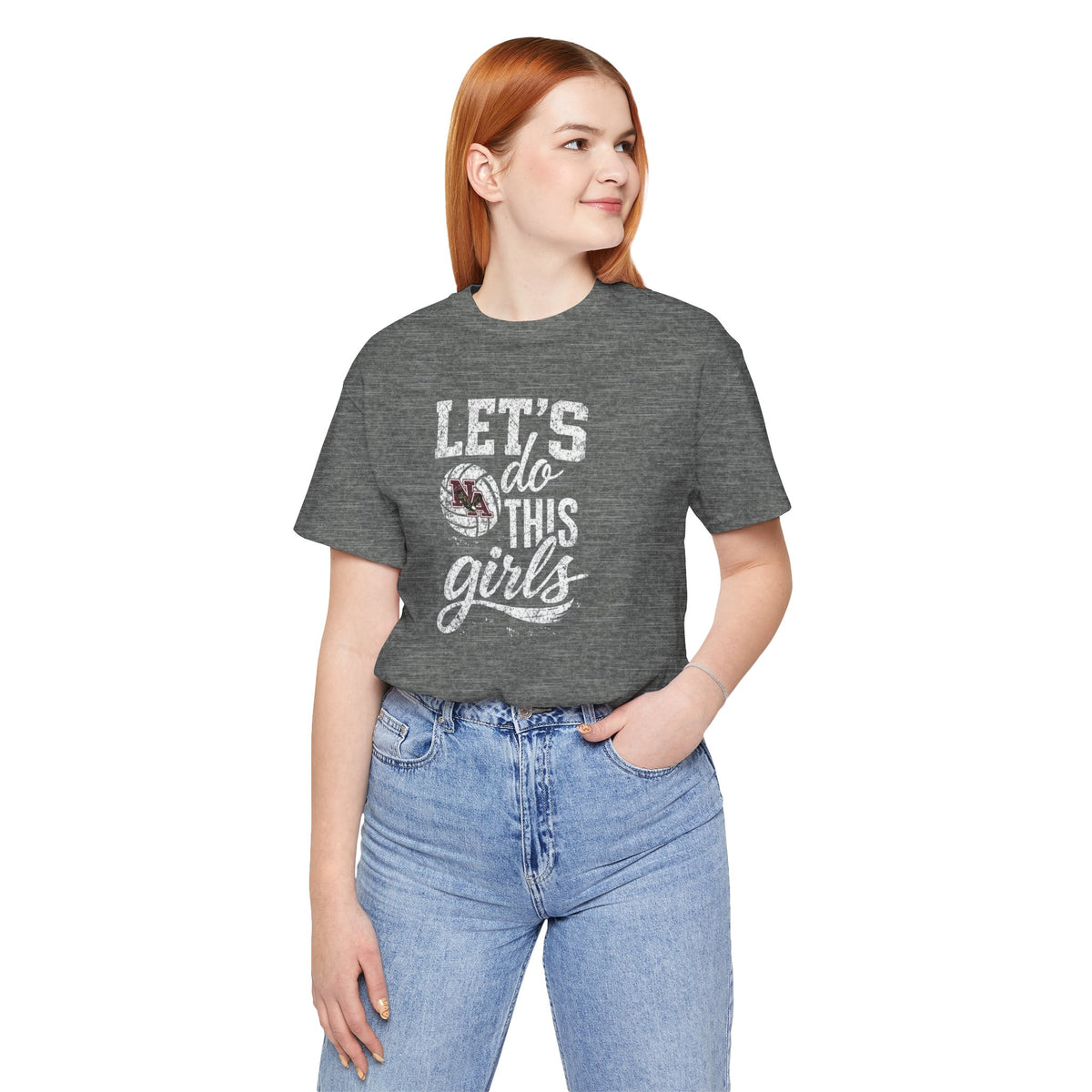 Adult Unisex New Albany Eagles Let's Do This Girls Graphic Short Sleeve Soft Tee