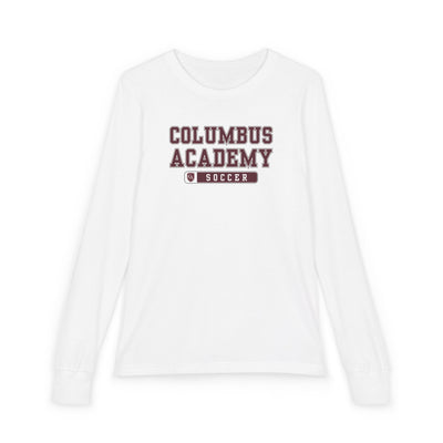 Youth Columbus Academy Soccer Graphic Bella + Canvas Long Sleeve Soft Tee