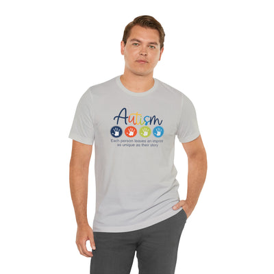 Adult Unisex Autism Imprint Graphic Short Sleeve Soft Tee