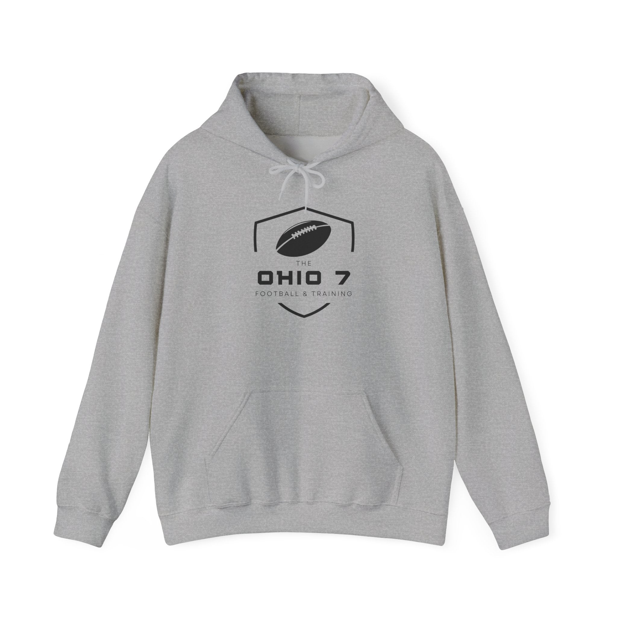 Adult Unisex The Ohio 7 Black Logo Gildan Heavy Blend Hoodie