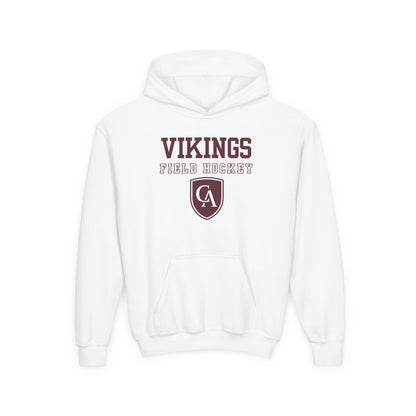 Youth Columbus Academy Vikings Field Hockey Graphic Gildan Heavy Blend Hoodie