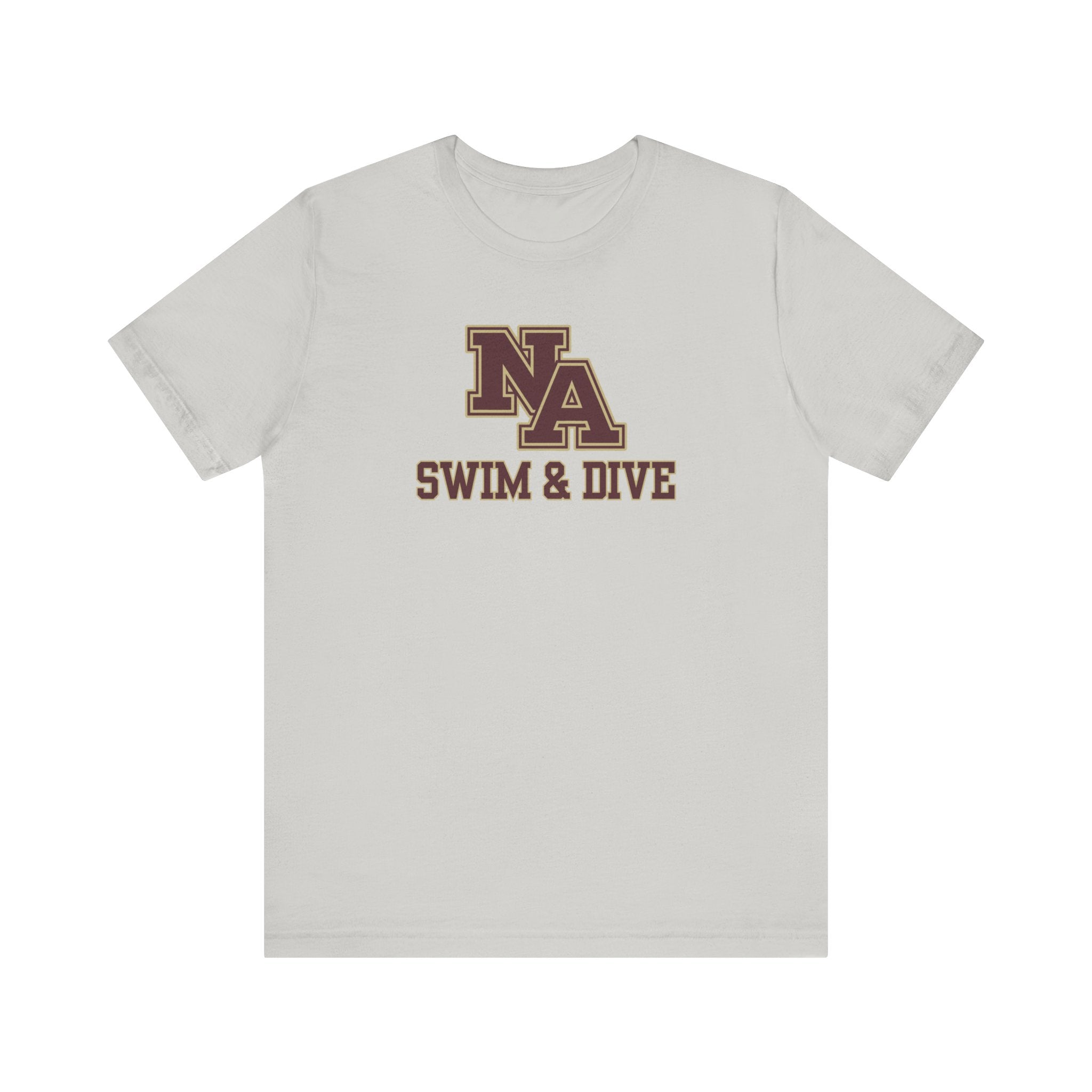 Adult Unisex Swim & Dive Classic Logo with Word Pool Back Graphic Soft Short Sleeve Tee