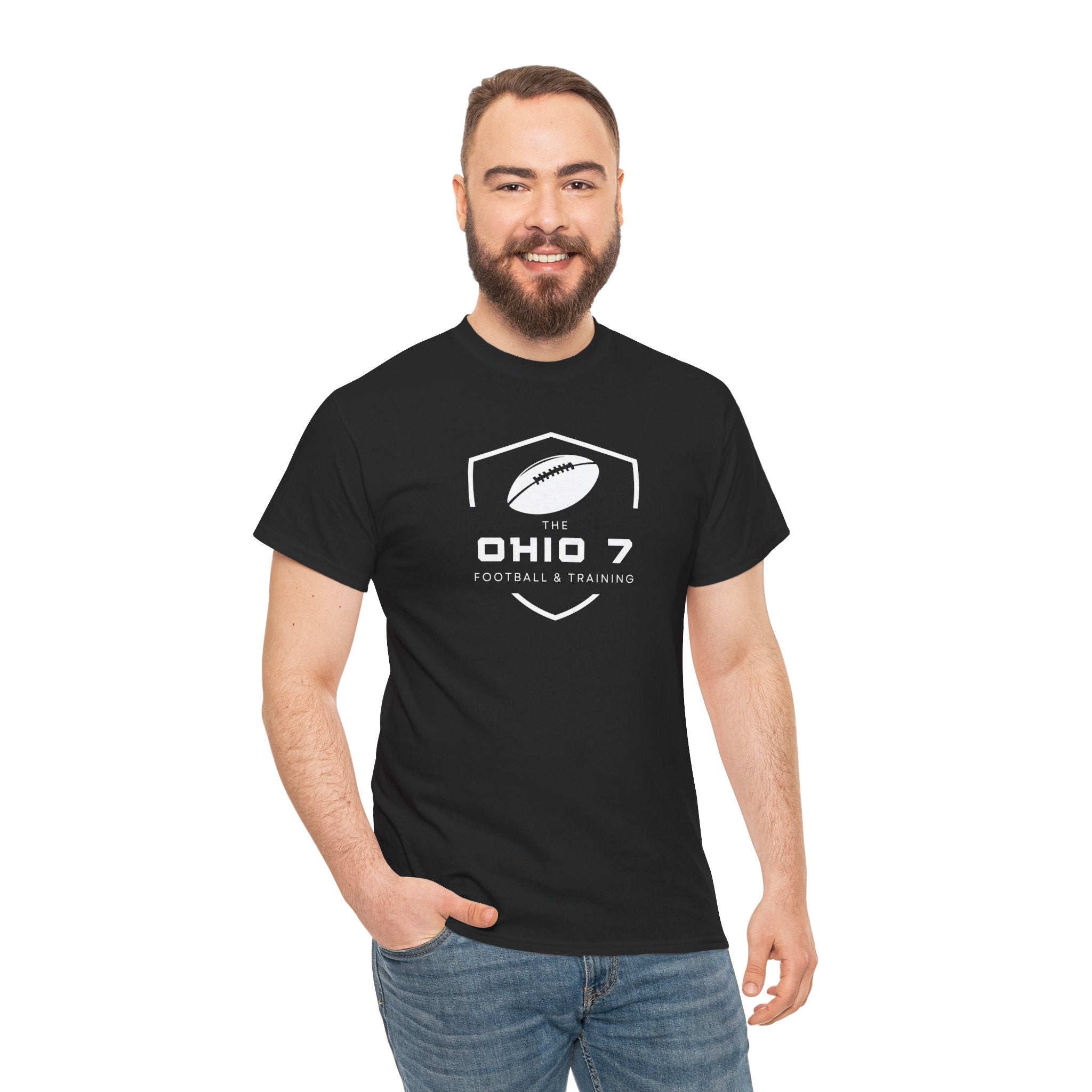 Adult Unisex The Ohio 7 White Logo Short Sleeve Gildan Heavy Tee