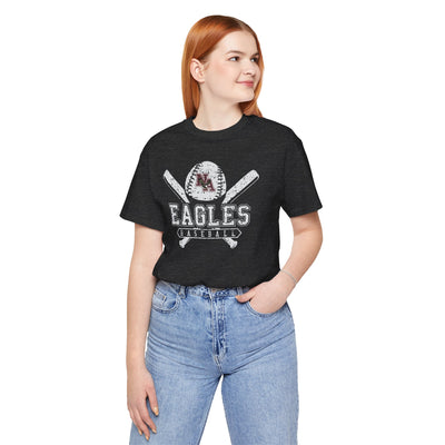 Adult Unisex Vintage Eagles Crossed Bats Graphic Short Sleeve Soft Tee
