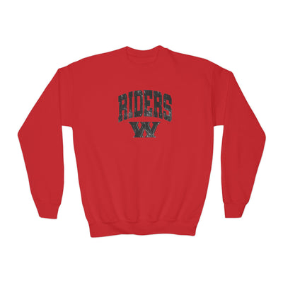 Youth Riders Arch Vintage Distressed W Graphic Gildan Heavy Blend Sweatshirt