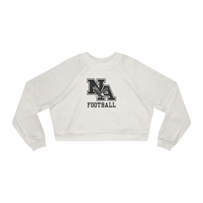 Women's Classic Logo Black Football Graphic Cropped Fleece Sweatshirt
