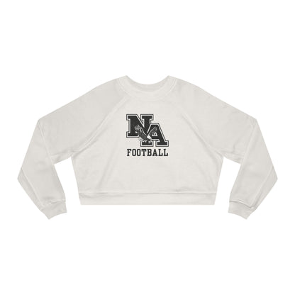 Women's Classic Logo Black Football Graphic Cropped Fleece Sweatshirt