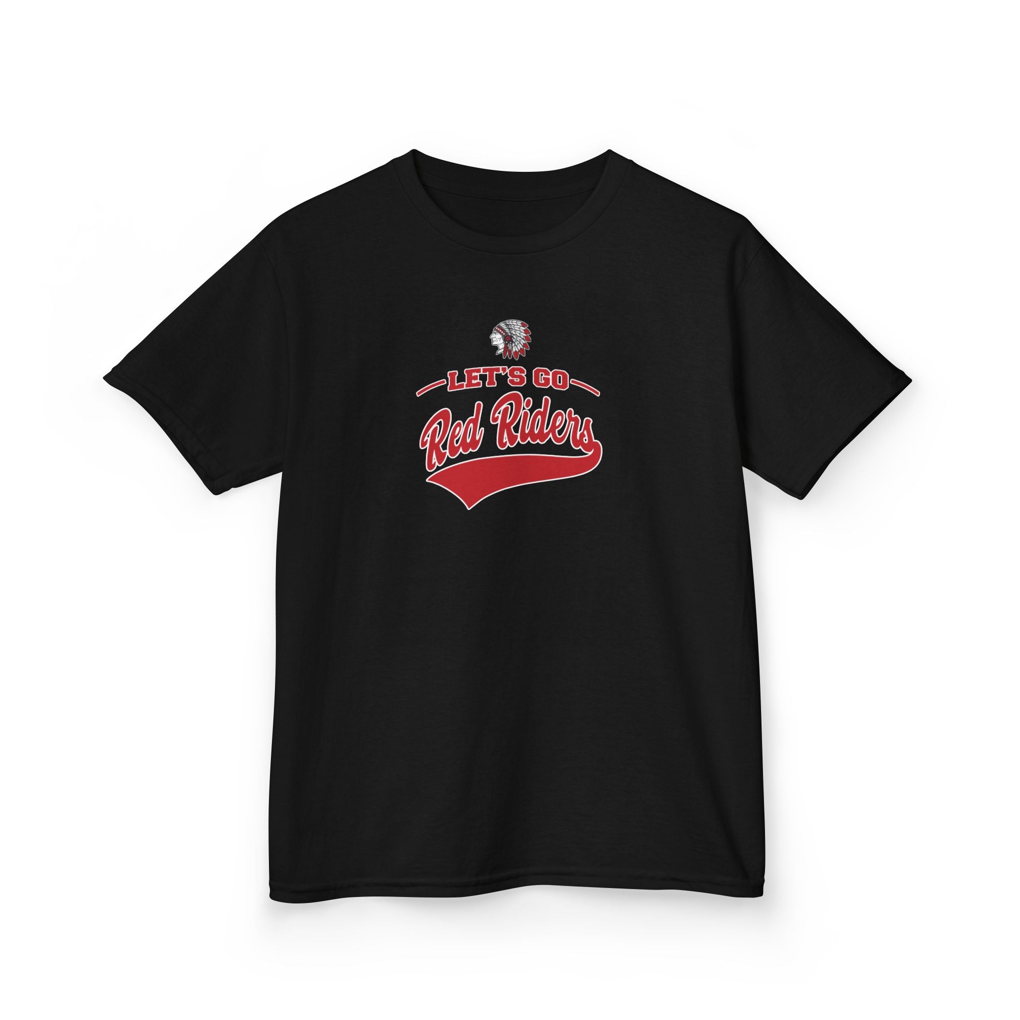 Youth Let's Go Red Riders Graphic Short Sleeve Gildan Heavy Tee