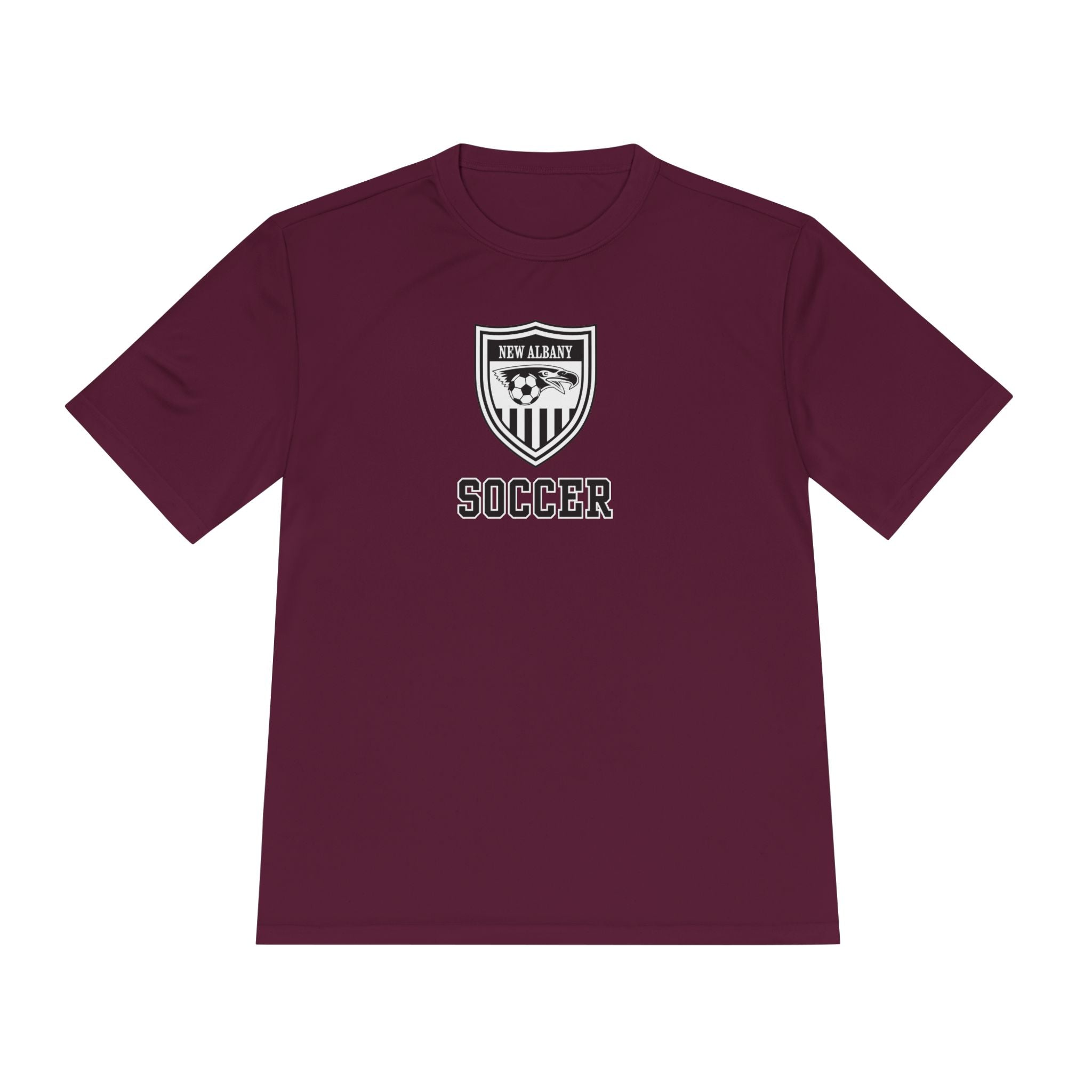 Adult Unisex New Albany Youth Soccer League Crest Graphic Sport-Tek Competitor Performance Tee