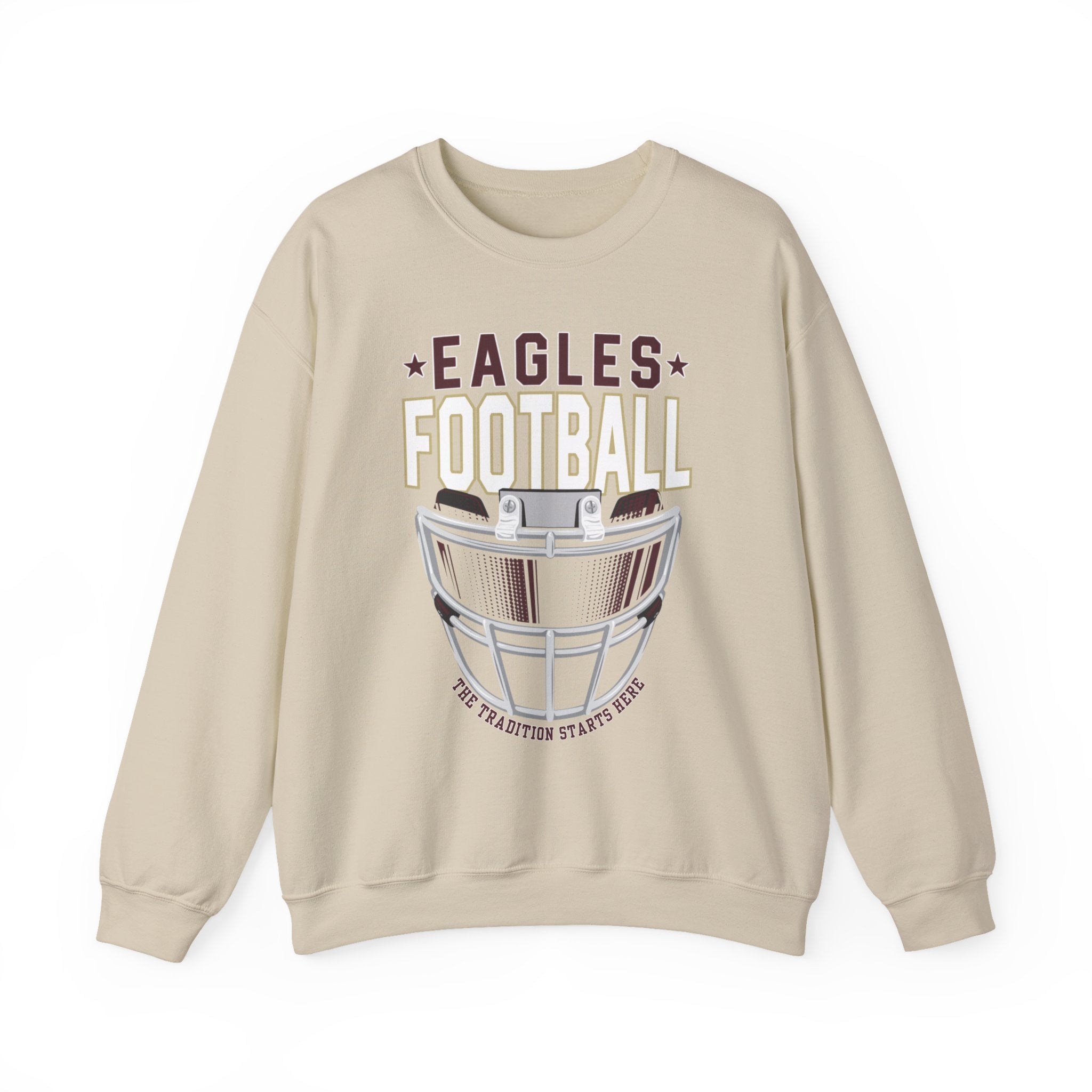 Adult Unisex Eagles White Hype Helmet Graphic Sweatshirt