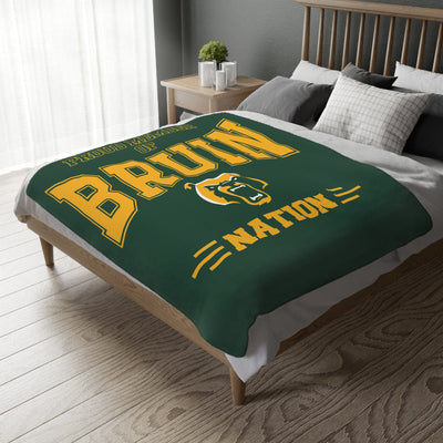 Bruin Nation Graphic Super Soft Velveteen Microfiber Blanket (Two-sided print)