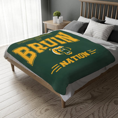 Bruin Nation Graphic Super Soft Velveteen Microfiber Blanket (Two-sided print)