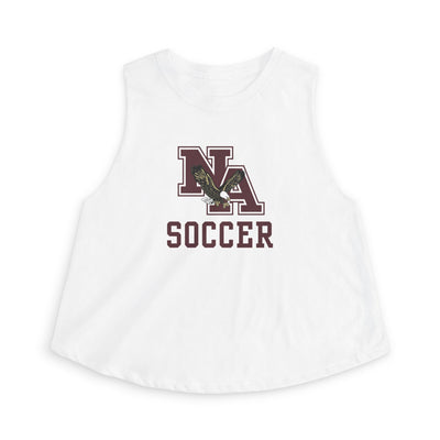 Women's New Albany Classic Maroon Soccer Logo Graphic Crop Tank