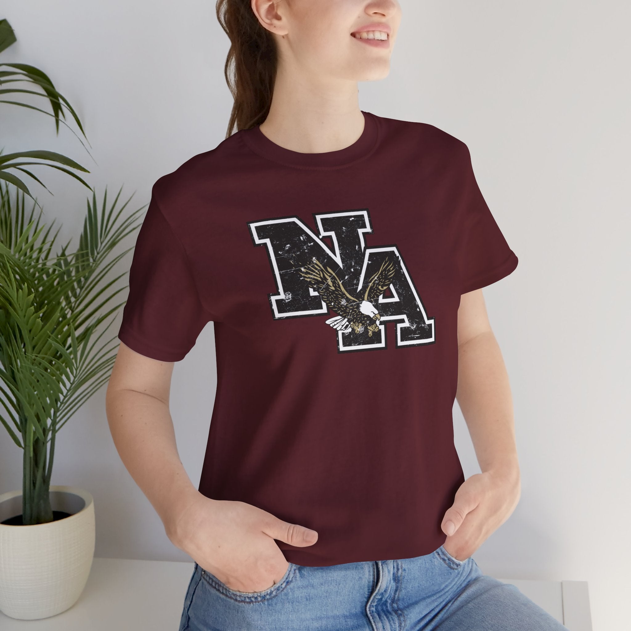 Adult Unisex Vintage Distressed Black Logo Short Sleeve Soft Tee