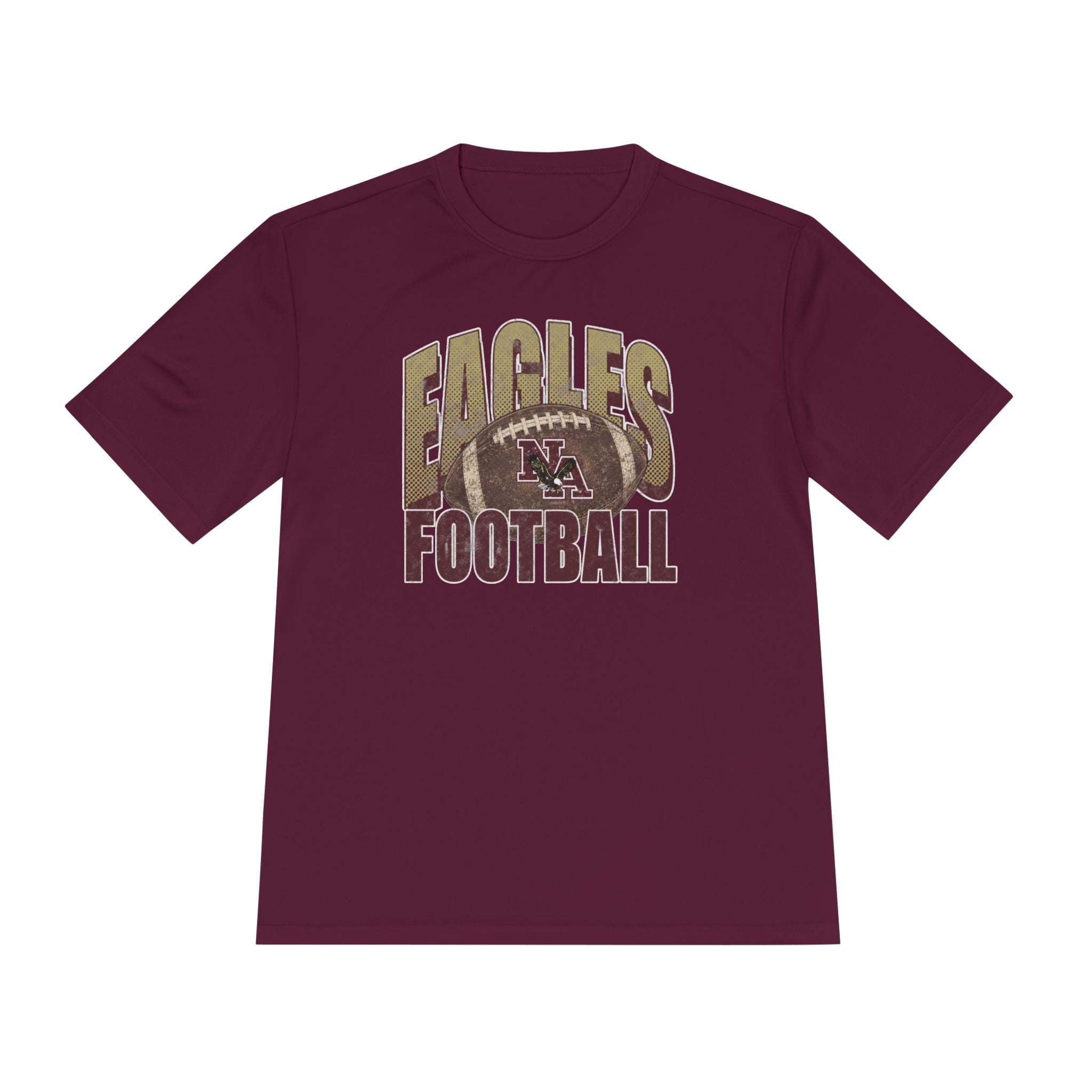 Adult Unisex New Albany First-Down Distressed Football Graphic Sport-Tek Competitor Performance Tee