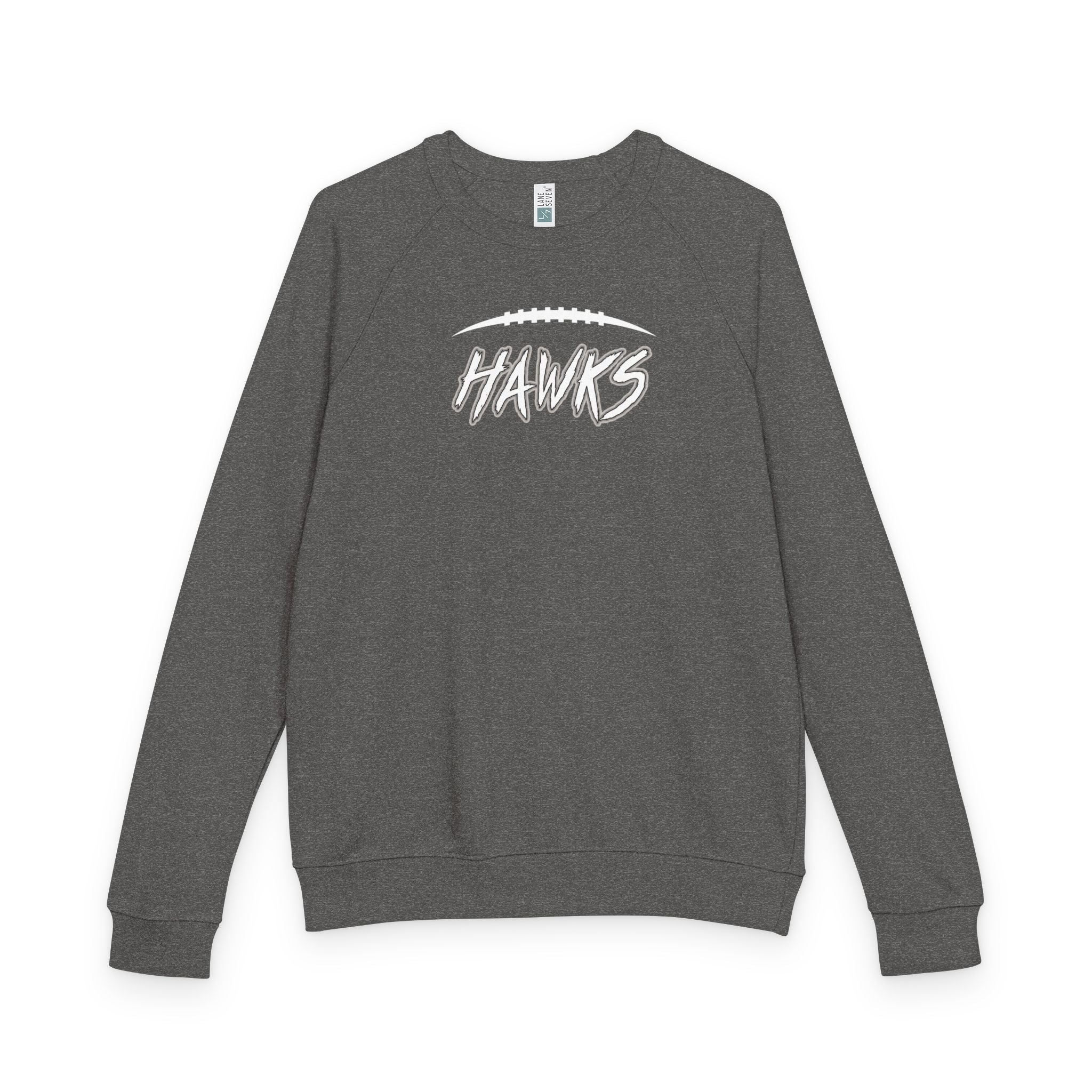 Adult Unisex Westerville Central Fighting Football Hawks Graphic French Terry Raglan Crewneck