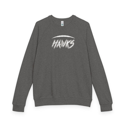 Adult Unisex Westerville Central Fighting Football Hawks Graphic French Terry Raglan Crewneck