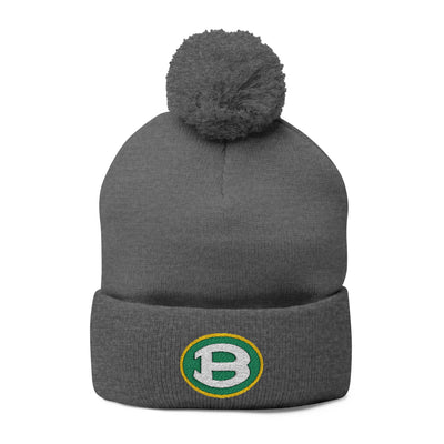 Pom Pom Knit Hat with Embroidered Classic Brooke Logo