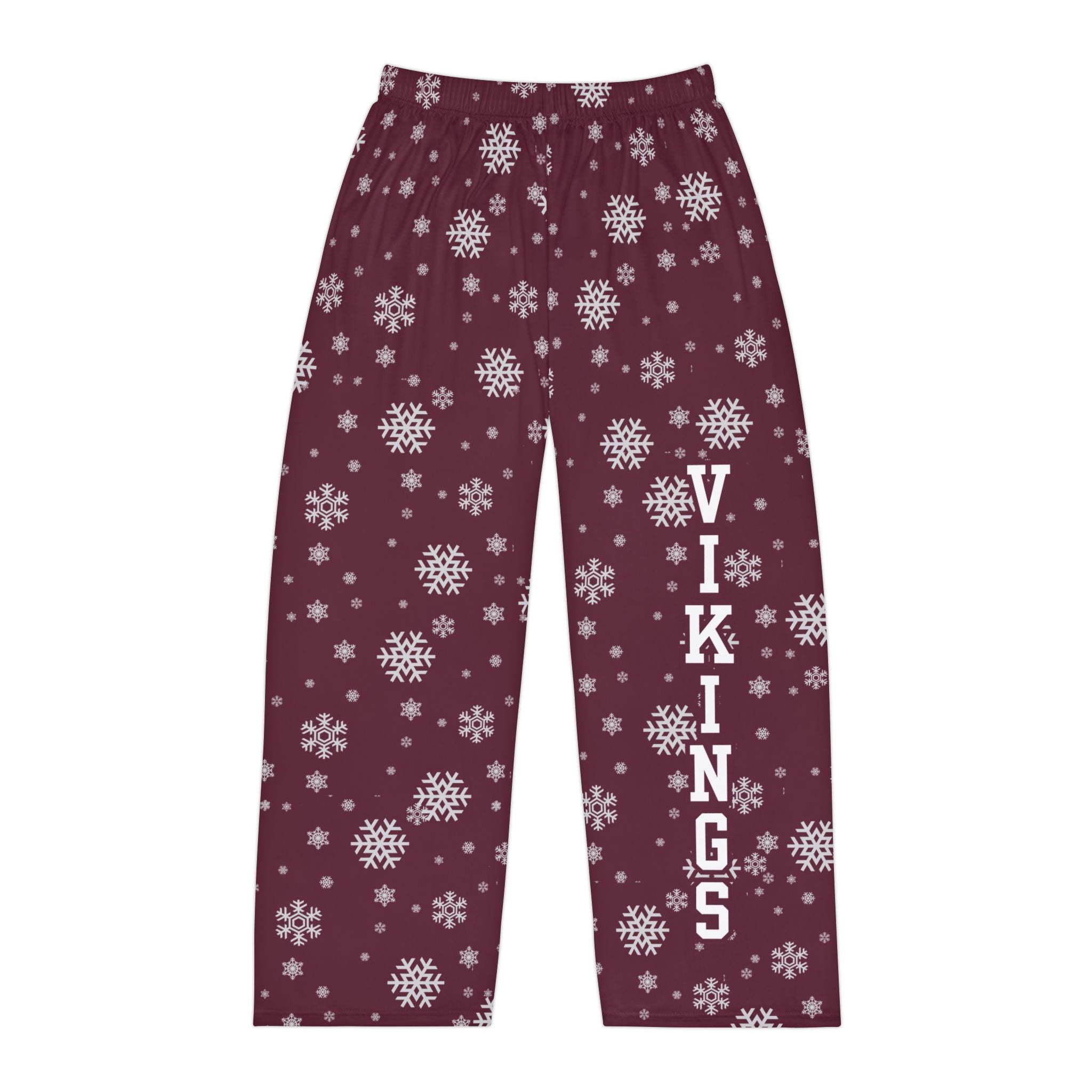 Men's Columbus Academy Vikings Spirited Snowflake Maroon Printed Pajama Pants