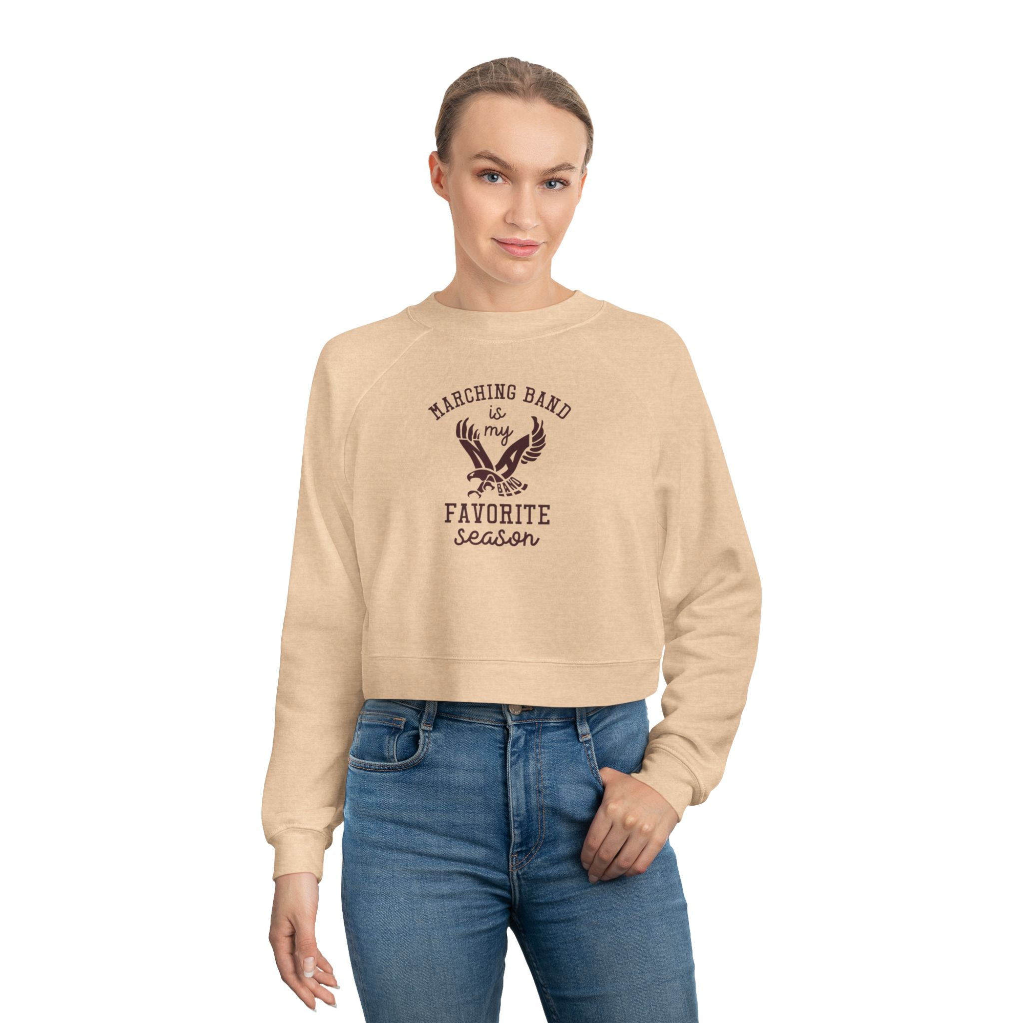 Women's Marching Band Season Graphic Cropped Fleece Sweatshirt
