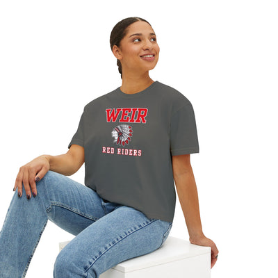 Women's Weir Red Riders Classic Mascot Graphic Boxy Crop Short Sleeve Tee