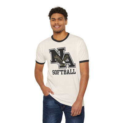 Adult Unisex Classic Logo Softball Graphic Short Sleeve Ringer Tee