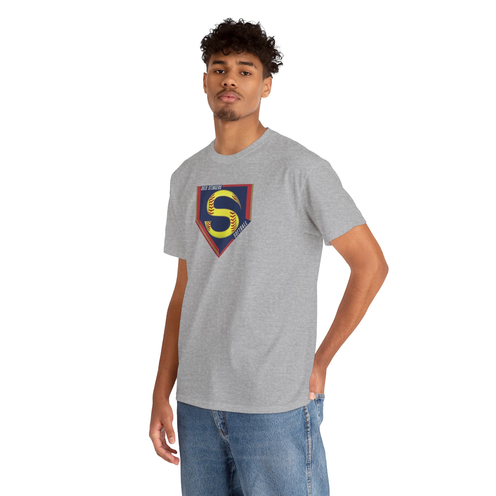 Adult Unisex Stingers Softball Logo Graphic Short Sleeve Gildan Heavy Tee