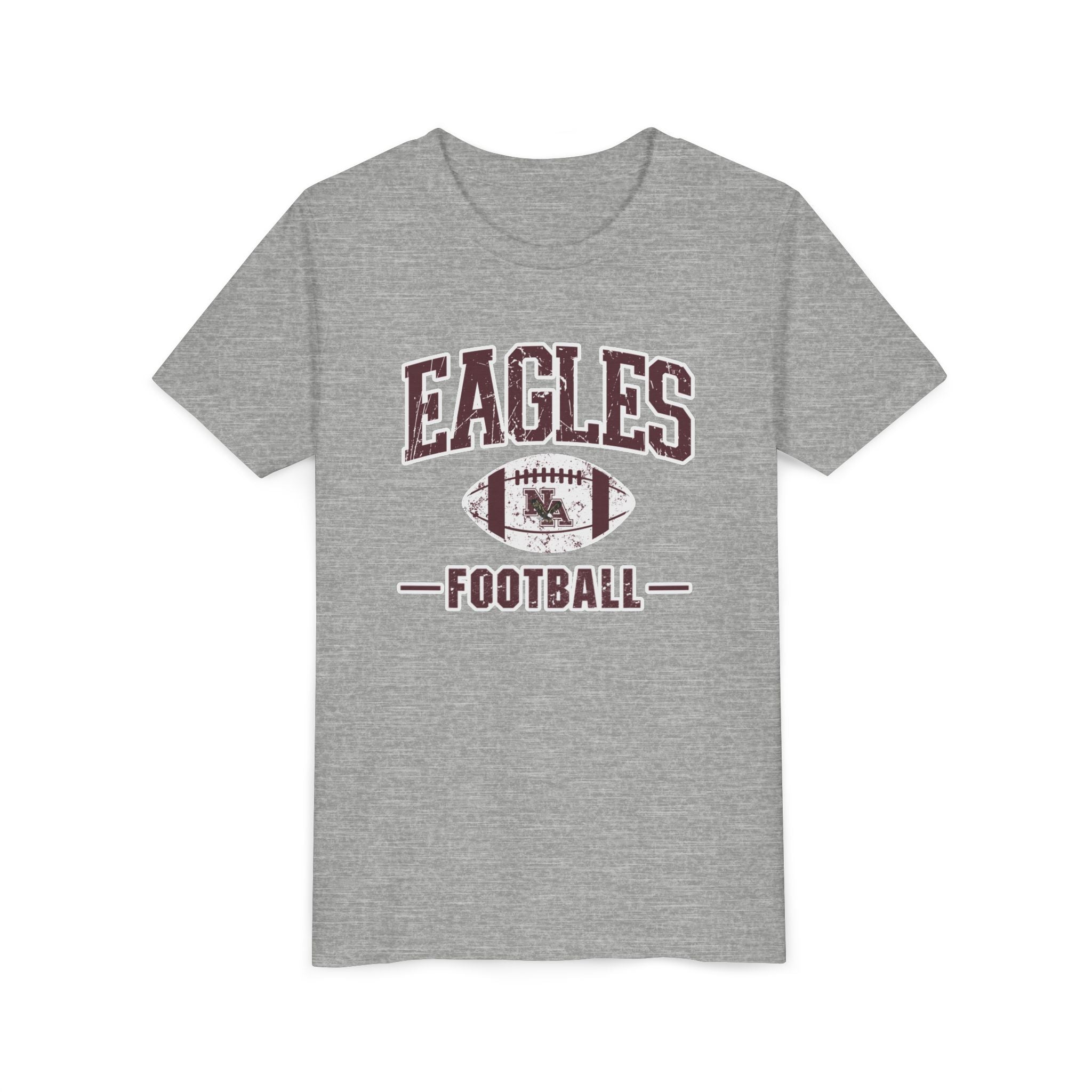 Youth Eagles Football Vintage Distressed Graphic Short Sleeve Soft Tee