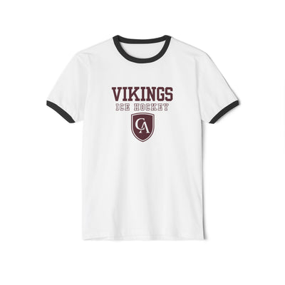 Adult Unisex Columbus Academy Vikings Ice Hockey Graphic Short Sleeve Ringer Tee