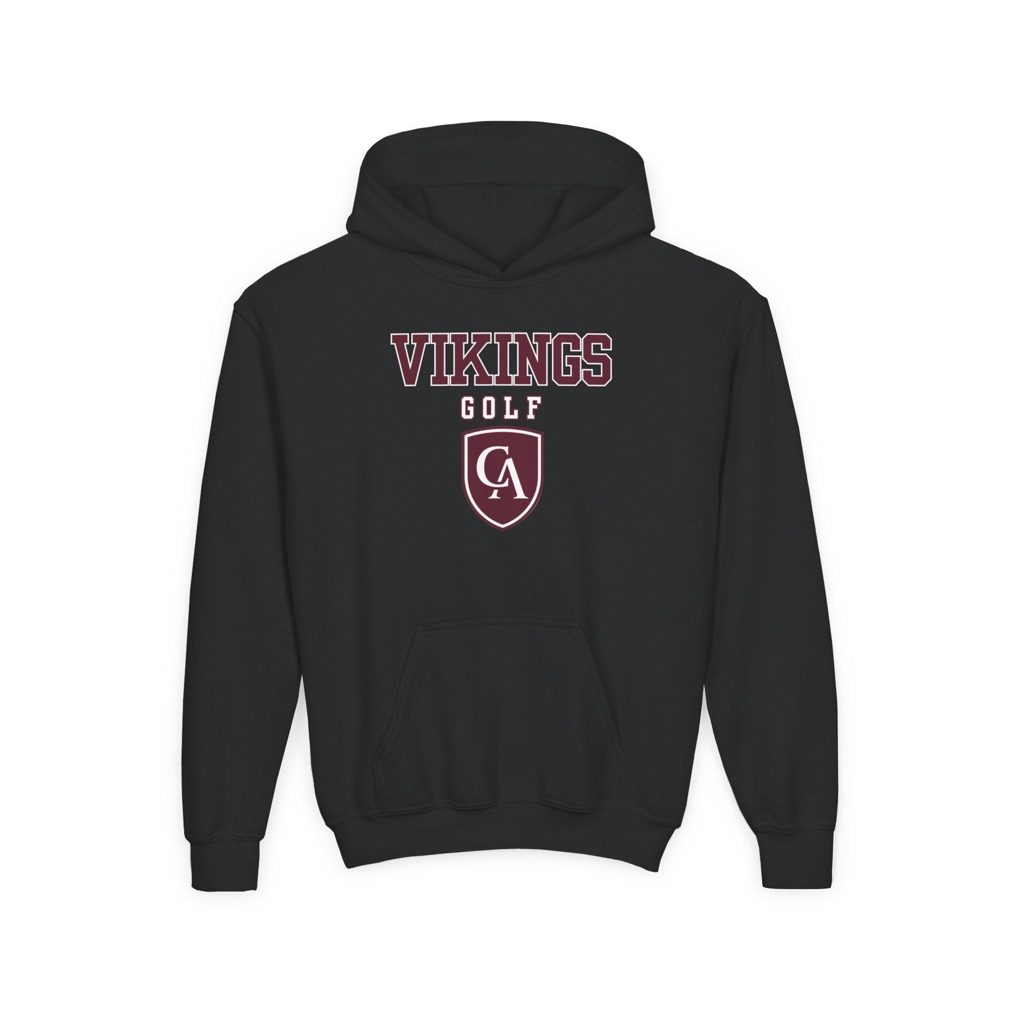 Youth Columbus Academy Vikings Golf Graphic Gildan Heavy Blend Hoodie