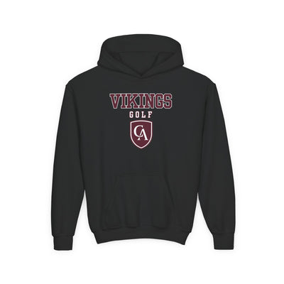 Youth Columbus Academy Vikings Golf Graphic Gildan Heavy Blend Hoodie