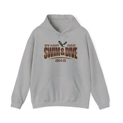 Adult Unisex Swim & Dive Dual Tone Eagles Effect Graphic Hoodie