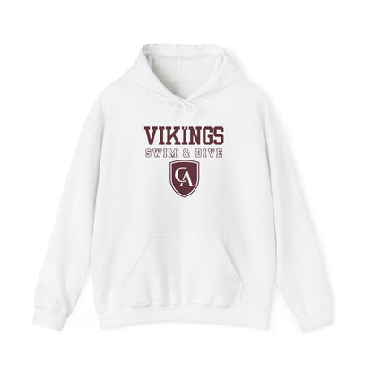 Adult Unisex Columbus Academy Vikings Swim & Dive Graphic Gildan Heavy Blend Hoodie